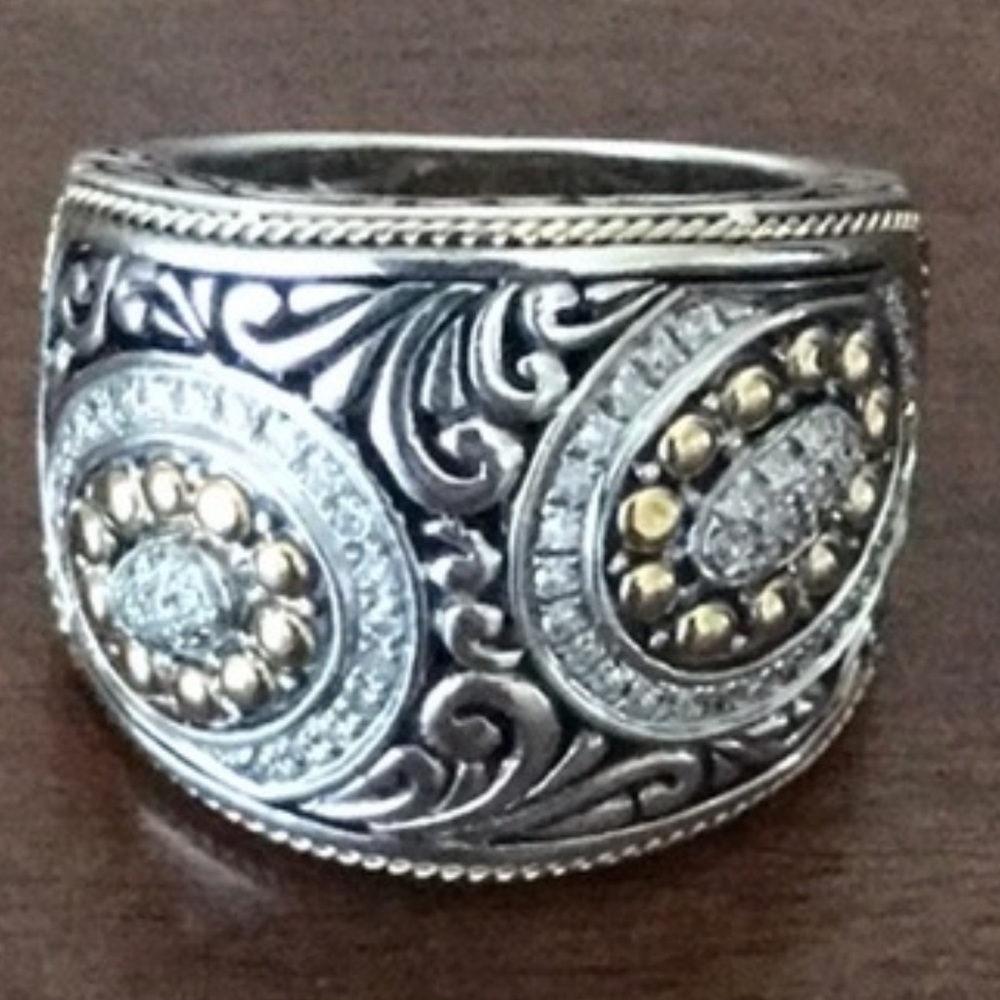 EFFY Diamond Statement Band Ring Size 7.5 - Picture 3 of 8